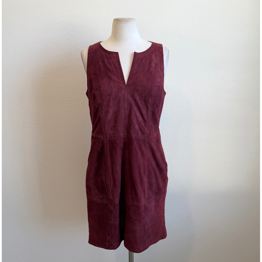 Trina Turk Suede Goat Leather Dress Womens 10 Preppy Career Cocktail Luxury